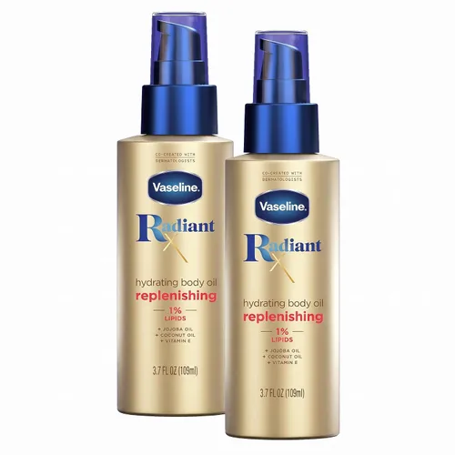 Vista 11 de Vaseline Radiant X - Aceite corporal reabastecedor e hidratante con 1% de lípidos, aceite de jojoba, aceite de coco y vitamina E, 3.7 onzas