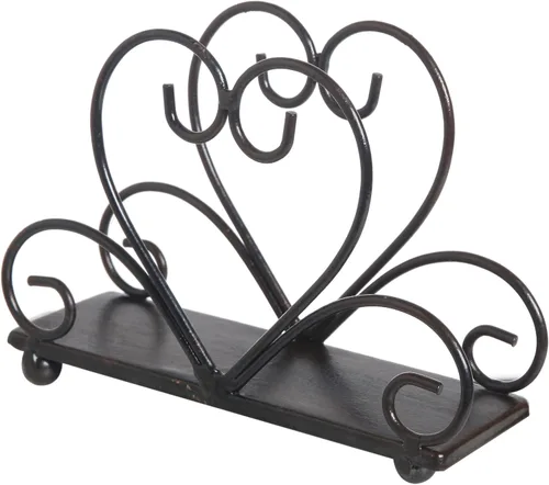 Vista 2 de Servilletero de mesa de metal con dispensador de pañuelos independiente (Negro)