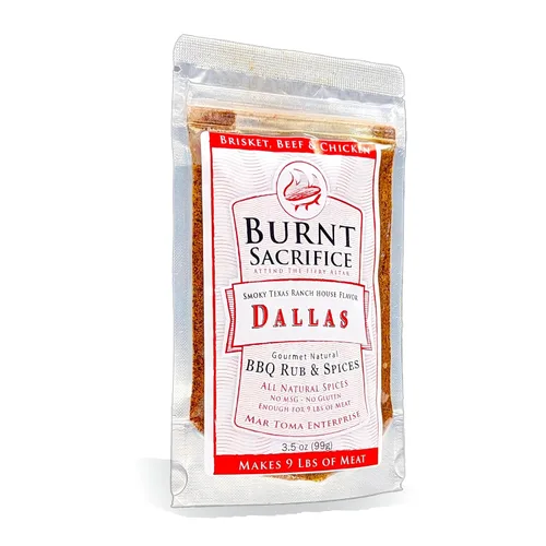 Vista 6 de Burnt Sacrifice Dallas Style Spicy Gourmet BBQ Spice Dry Rub Condimentos - (3 paquetes de 1.5 onzas) Asados de pechuga de tres puntas de pollo