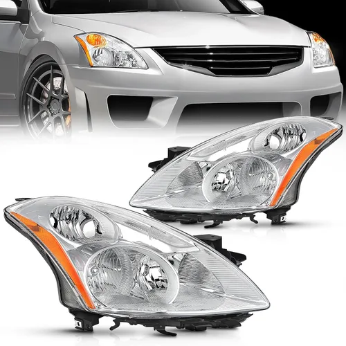 Vista 11 de Nilight - Conjunto de faros delanteros compatibles con Nissan Altima 2002, 2003, 2004. Carcasa negra, reflector ámbar, lente transparente. Faros