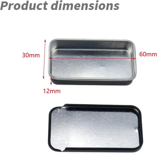 Vista 2 de Coshar 20pcs Mini Slide Top Contenedores de lata Caja Rectangular Portátil