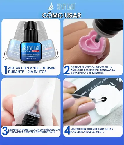 Vista 8 de STACY LASH Pegamento de extensión de pestañas de evolución extra fuerte (0.17 onzas líquidas/0.2 fl oz), secado de 0.5 a 1 segundo/retención – 8