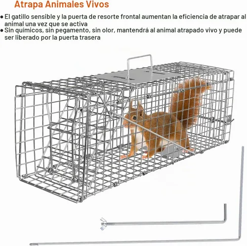 Vista 3 de KOCASO Trampa de jaula de animales vivos, trampa plegable para jaula