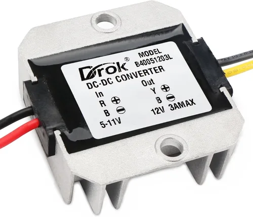 Vista 5 de DROK Convertidor elevador de 5 V a 12 V, CC 5 V-11 V a 12 V Convertidor de impulso Módulo regulador de voltaje 3A 36W Transformador de voltios