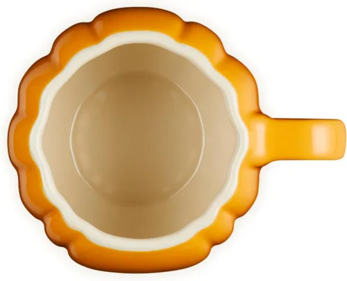 Vista 3 de Le Creuset - Taza de cerámica de calabaza con tapa, 14 onzas, caqui Naranja (Persimmon)