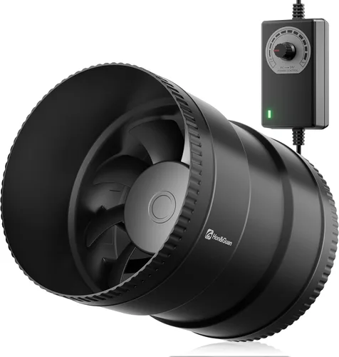 Vista 10 de Hon&Guan Ventilador Soplador En Línea de 3 Pulgadas con Controlador de Velocidad 120 CFM con 20W de Potencia Ultra-Baja y Bajo Ruido