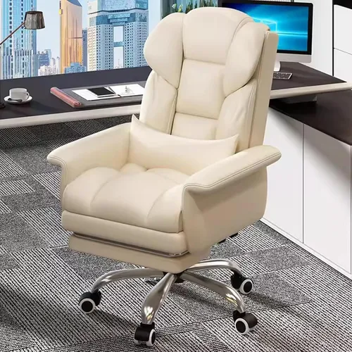 Vista 10 de Silla de oficina, silla ejecutiva de cuero ajustable, respaldo alto, silla ergonómica de escritorio para computadora, soporte lumbar, silla de Negro