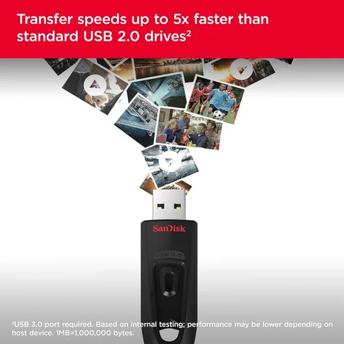 Vista 2 de SanDisk Unidad flash Ultra USB 3.0 de 16 GB - SDCZ48-016G-GAM46, color negro