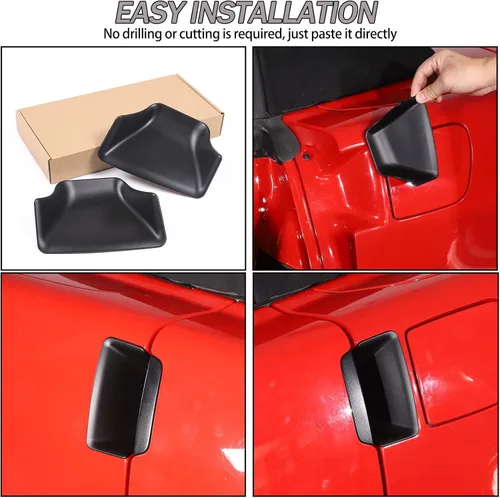 Vista 6 de Lcojicep Cubierta decorativa de ABS para manija de puerta, compatible con Corvette C6 2005-2013, cubierta de cuenco para manija de puerta exterior