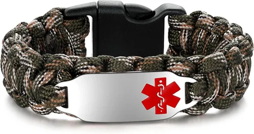Vista 13 de Pulseras de identificación médica para mujeres y hombres personalizadas, pulseras de alerta médica con grabado personalizado gratuito para mujeres