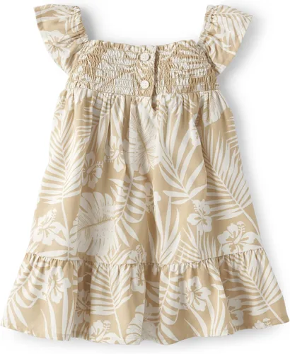 Vista 2 de The Children's Place Vestidos para bebés niñas y recién nacidos, estampado de palma crema, 3-6 meses, Estampado De Palma Crema