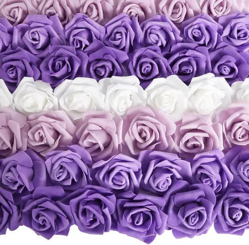 Vista 8 de 100 PCS Rosas de Espuma Azul Bebé Flores Artificiales Flores de Espuma Azul a Granel Sin Tallo Rosas Falsas para Bricolaje Centros de Mesa de Boda