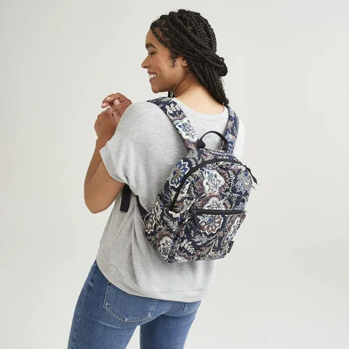 Vista 4 de Vera Bradley - Mochila pequeña de algodón para mujer, Tamaño único