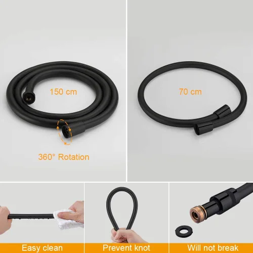 Vista 5 de Ibergrif M20706B Sistema con desviador, columna de ducha sin grifo, cromado, negro