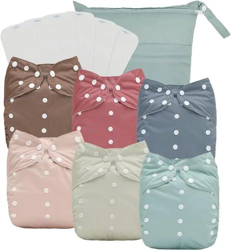 Vista 18 de babygoal Pañales de tela para recién nacidos, paquete de 13 unidades para niños prematuros de 5-12 libras, 6 unidades con 6 insertos y bolsa