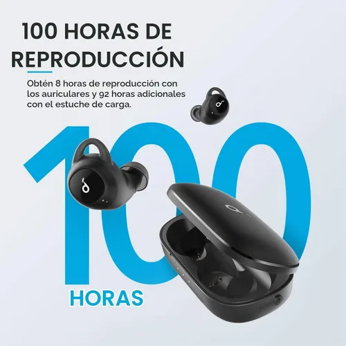 Vista 2 de Soundcore Liberty True - Audífonos inalámbricos, 100 horas de reproducción, sonido de grafeno, carga rápida, ajuste seguro, Bluetooth 5, fácil