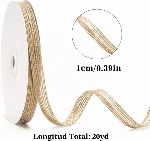 Vista 2 de joycraft Cinta de arpillera - 3/8 pulgadas x 20 yardas de yute natural Marrón