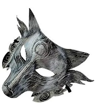 Vista 2 de Máscara de 2 piezas para Halloween, máscara de mascarada, máscara de cabeza de lobo