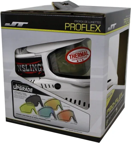 Vista 7 de JT Spectra Proflex L.E. - Gafas de máscara de paintball con lente térmica transparente + fuego, pistolero blanco