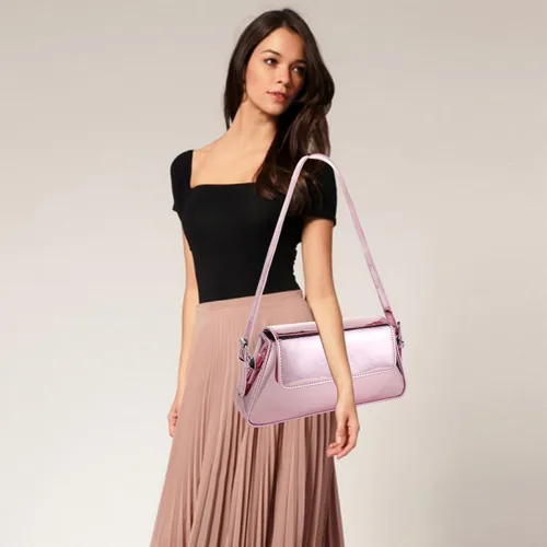 Vista 5 de Bolso de noche para mujer, Y2k, plateado, bolso hobo, bolso de mano, lindo bolso de mano, bolsos cruzados, bolsa de hombro para fiesta