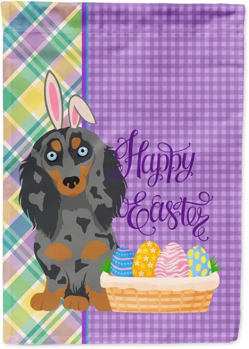 Vista 22 de Caroline's Treasures WDK4925GF Bandera de Pascua Airedale Terrier negra y tostada, tamaño jardín, bandera decorativa para patio exterior, patio