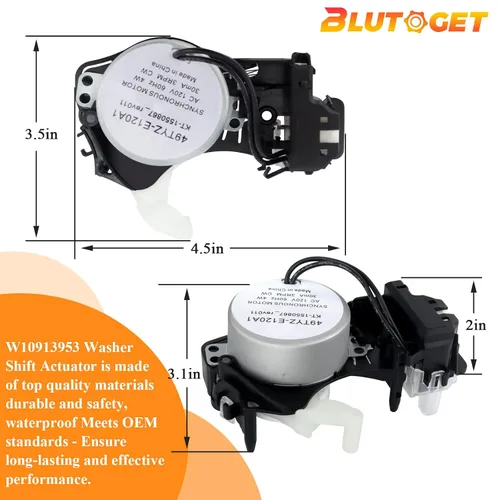 Vista 6 de Actuador de cambio de lavadora W10913953 W10815026 W10815026 y W10528947 W10396887 Kit de cubo impulsado por cesta de lavadora por Blutoget