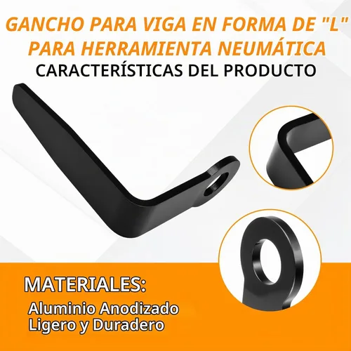 Vista 4 de Herramienta neumática Rafter Hook "L" en forma de para Senco PC0630 Hook Belt Nail Guns con 3/8" NPT Air Fitting (aluminio)