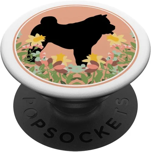 Vista 6 de Chow Chow - Dog Mom Dad Floral Flower Pink Cute PopSockets MagSafe PopGrip for iPhone