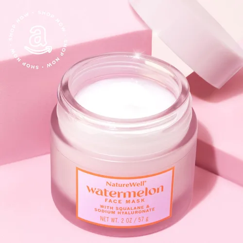 Vista 7 de NATURE WELL Mascarilla facial de sandía, enriquecida con agua hidratante de fruta de sandía y escualano derivado de plantas, promueve una tez