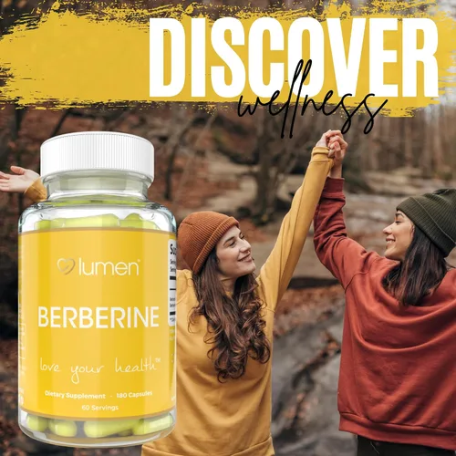 Vista 6 de Lumen Naturals Berberina para mujer – 1800 mg por porción – 180 cápsulas – 60 porciones – Hecho con berberina premium – Sin OMG, sin gluten, fórmula