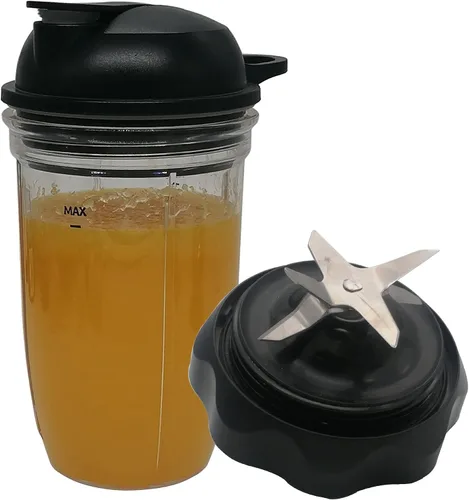 Vista 11 de Cuchilla extractora de giro fácil con taza y tapa de 18 onzas para NutriBullet Blender Combo (NBF10500/NBF70500/ZNBF30400Z/ZNBF30500Z/NBF50400)