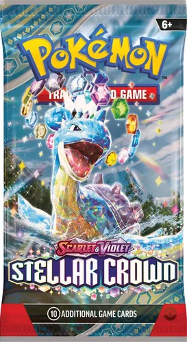 Vista 3 de POKEMON TCG: Paquete de refuerzo de corona estelar escarlata y violeta (1 paquete) - 10 cartas
