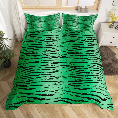 Vista 25 de Feelyou Leopard Bedding Set Twin Size, Cheetah Print Comforter Cover for Kids Boys Girls Animal Duvet Cover Safari Bedspread Cover Zipper