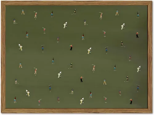 Vista 10 de Juego de 3 arte de pared vintage de golf, pinturas deportivas de mediados de siglo, arte de paisaje de campo de golf verde retro, cuadro de arte