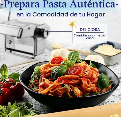 Vista 3 de Nuvantee Máquina para hacer pasta con 7 ajustes de grosor ajustable, máquina de fideos 3 en 1 con rodillos y 2 cortadores de ancho para espaguetis