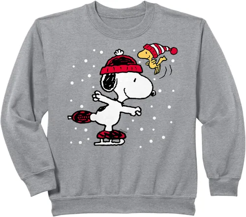 Vista 9 de Peanuts Snoopy and Woodstock Skate Holiday Sudadera Sudadera Negro