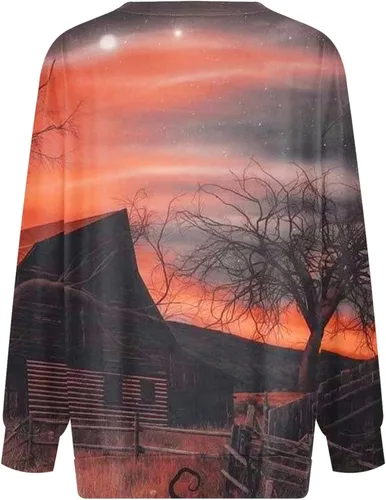 Vista 3 de Disfraz de Halloween 2023 de talla grande, camiseta de retazos con estampado holgado, sudadera de talla grande