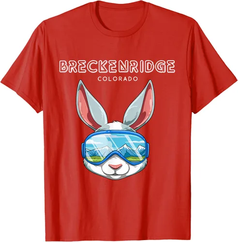 Vista 77 de Breckenridge Colorado USA - Camiseta de esquí y snowboard de conejo, Negro, S