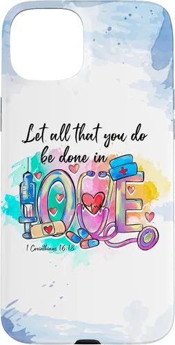 Vista 9 de Let All That You Do Be Done in Love CNA Nurse Life Nursing Case for iPhone 17