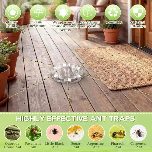 Vista 6 de Trampas redondas reutilizables para cebo para hormigas, 16