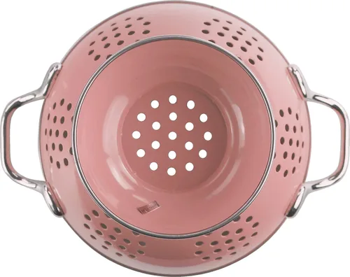 Vista 9 de Reston Lloyd Calypso Basics - Colador esmaltado con recubrimiento en polvo con base sólida, cesta coladora con asas, para pasta, bayas, verduras