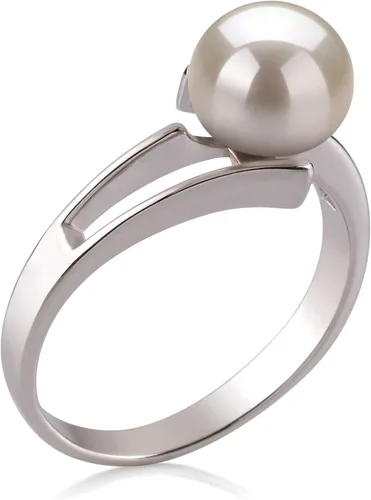 Vista 2 de Jenna - Anillo de perlas cultivadas de plata de ley 925 de 7 a 0.315in, color blanco