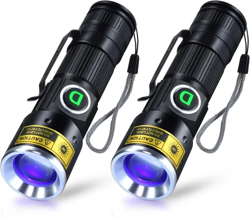 Vista 11 de DARKDAWN Lámpara ultravioleta de madera de Blacklight de las linternas D15-UV 395nm 1-Pack