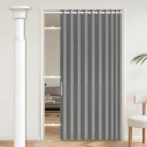 Vista 94 de AJAZZ Cortina de puerta magnética 100% opaca de acordeón para armario, cortina invisible para puerta interior de dormitorio, sala de estar, pasillo