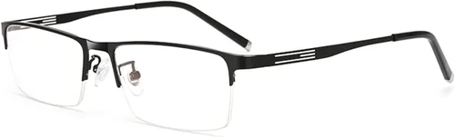 Vista 2 de Negocios Casual Hombres Ultraligero Metal Cuadrado Medio Marco Transición Bifocal Lente Gris Gafas de Lectura Presbíopes