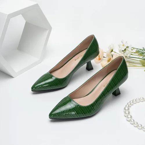 Vista 3 de youngshow Zapatos de vestir para mujer, tacón bajo y cerrado, puntera puntiaguda, sin cordones, para el trabajo y la oficina