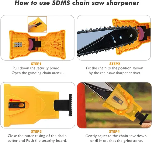 Vista 5 de SDMS Chainsaw Sharpener, Portable Chain Saw Blade Teeth Sharpener Work Sharp Fast-Sharpening Stone Grinder Tools Suitable for 14/16/18/20 Inch
