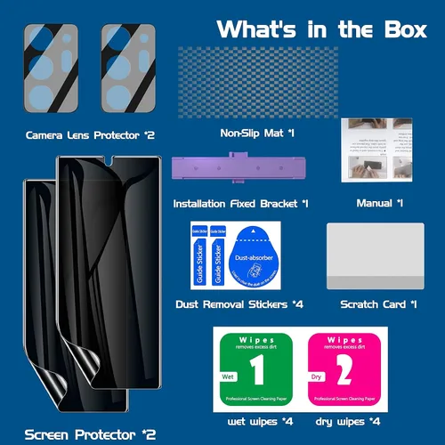 Vista 6 de LYWHL Protector de pantalla de privacidad para Samsung Note 20 Ultra, compatible con identificación de huellas dactilares, película flexible