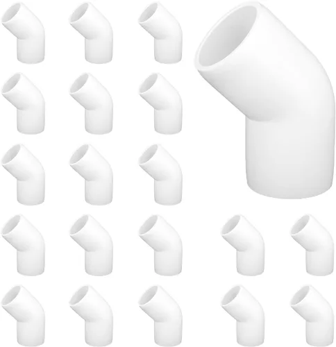 Vista 15 de Paquete de 12 accesorios de codo de 45 grados de PVC de 1 pulgada, conector de tubo de 2 vías de grado para muebles para construcción de estanterías