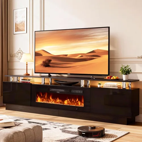 Vista 15 de Soporte de TV de 70 pulgadas para sala de estar, centro de entretenimiento moderno y consola multimedia, se adapta a televisores de hasta 80 Todo